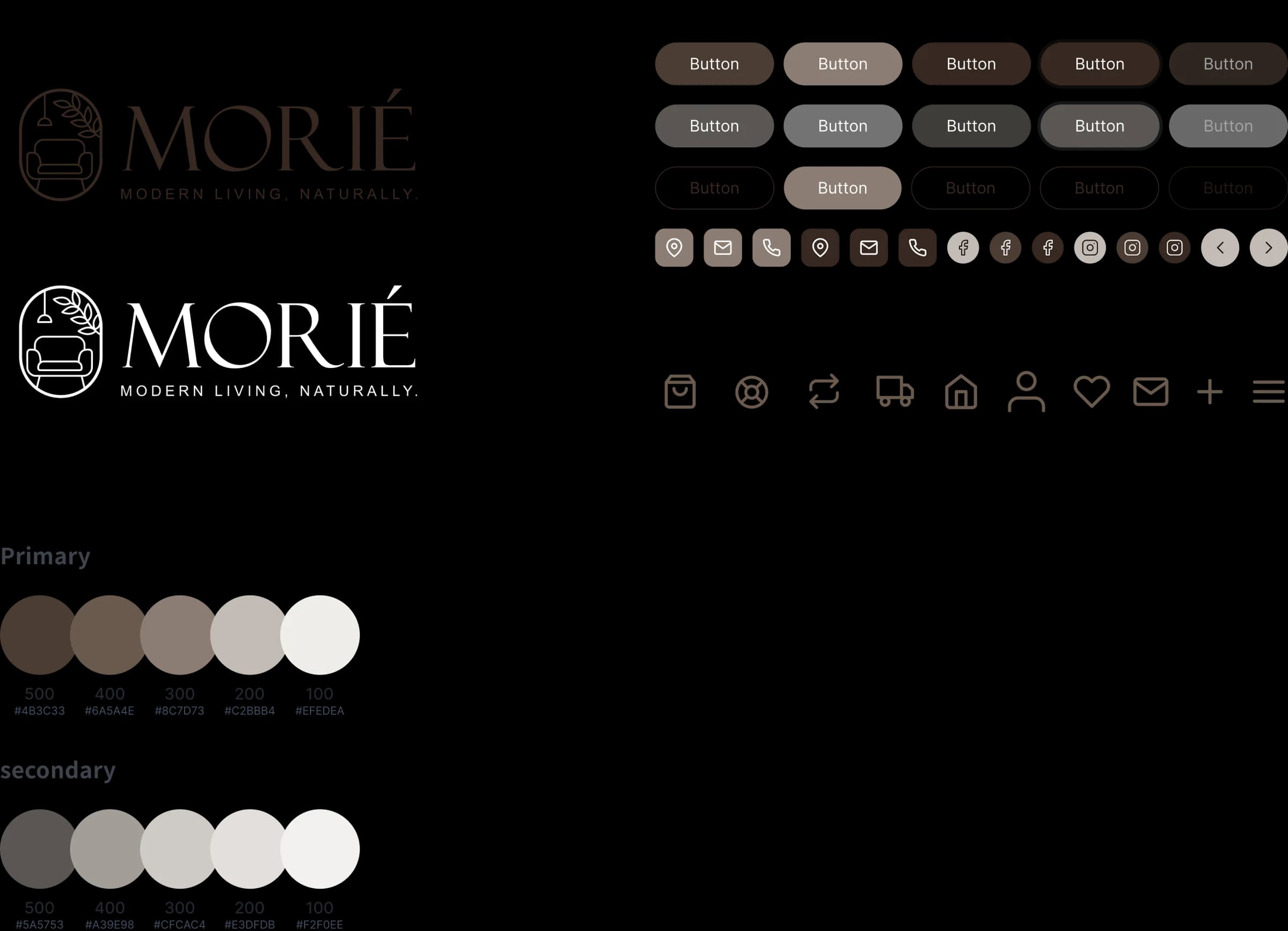 MORIE HomeStore complete design system showcase